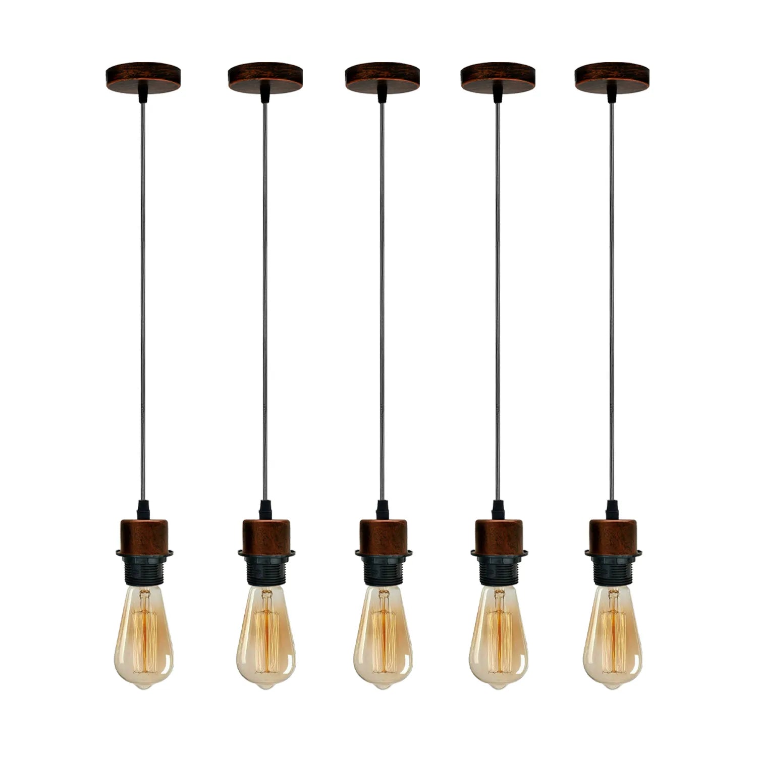 5 Pack Vintage E27 Pendant Lamp Holder Ceiling Hanging Light