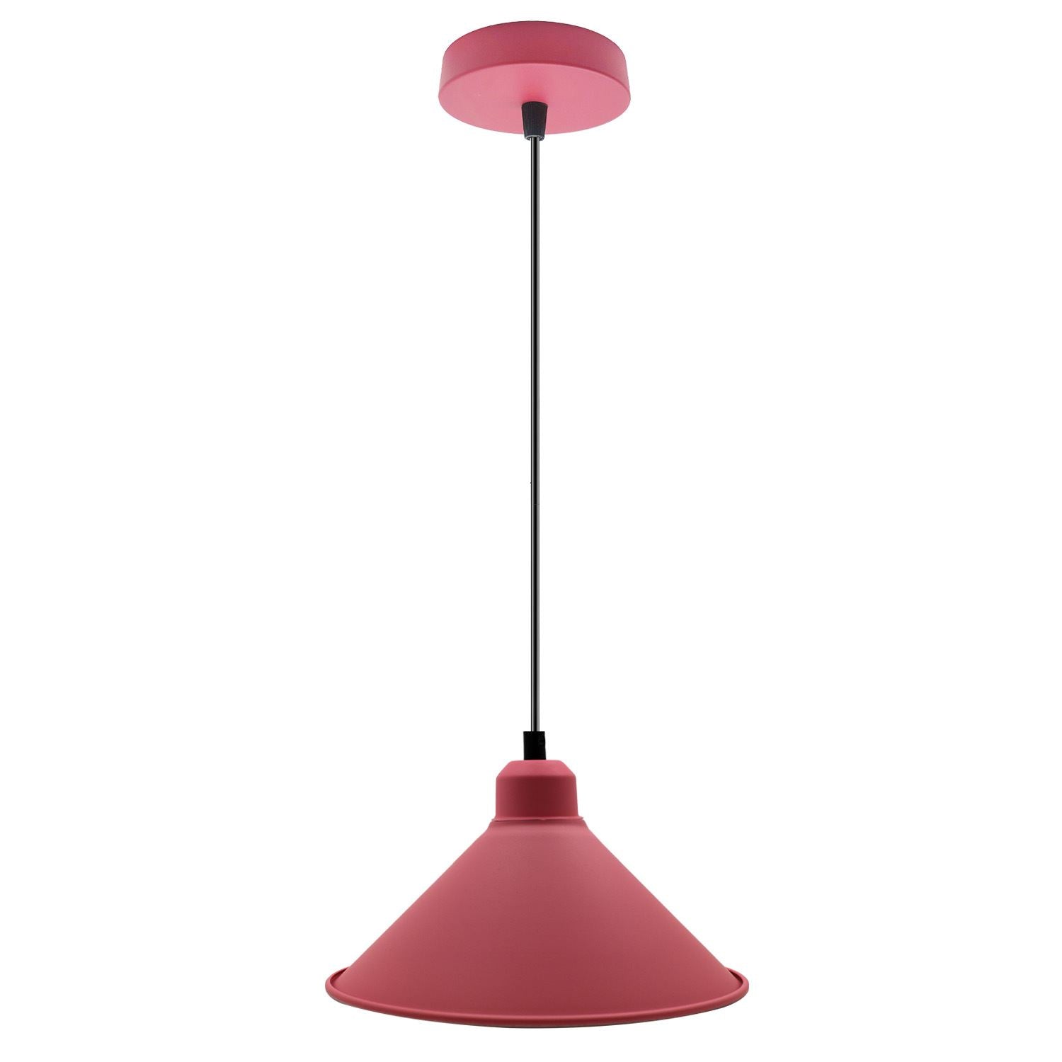 Retro Industrial Hanging Chandelier Ceiling Cone Shade pink colour  Vintage Metal Pendant light~1001 - LEDSone UK Ltd