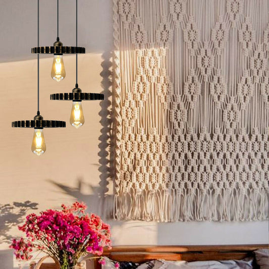 Retro Industrial Vintage Wood Pendant Light Shade Chandelier Ceiling Lamp Shade~1135 - LEDSone UK Ltd