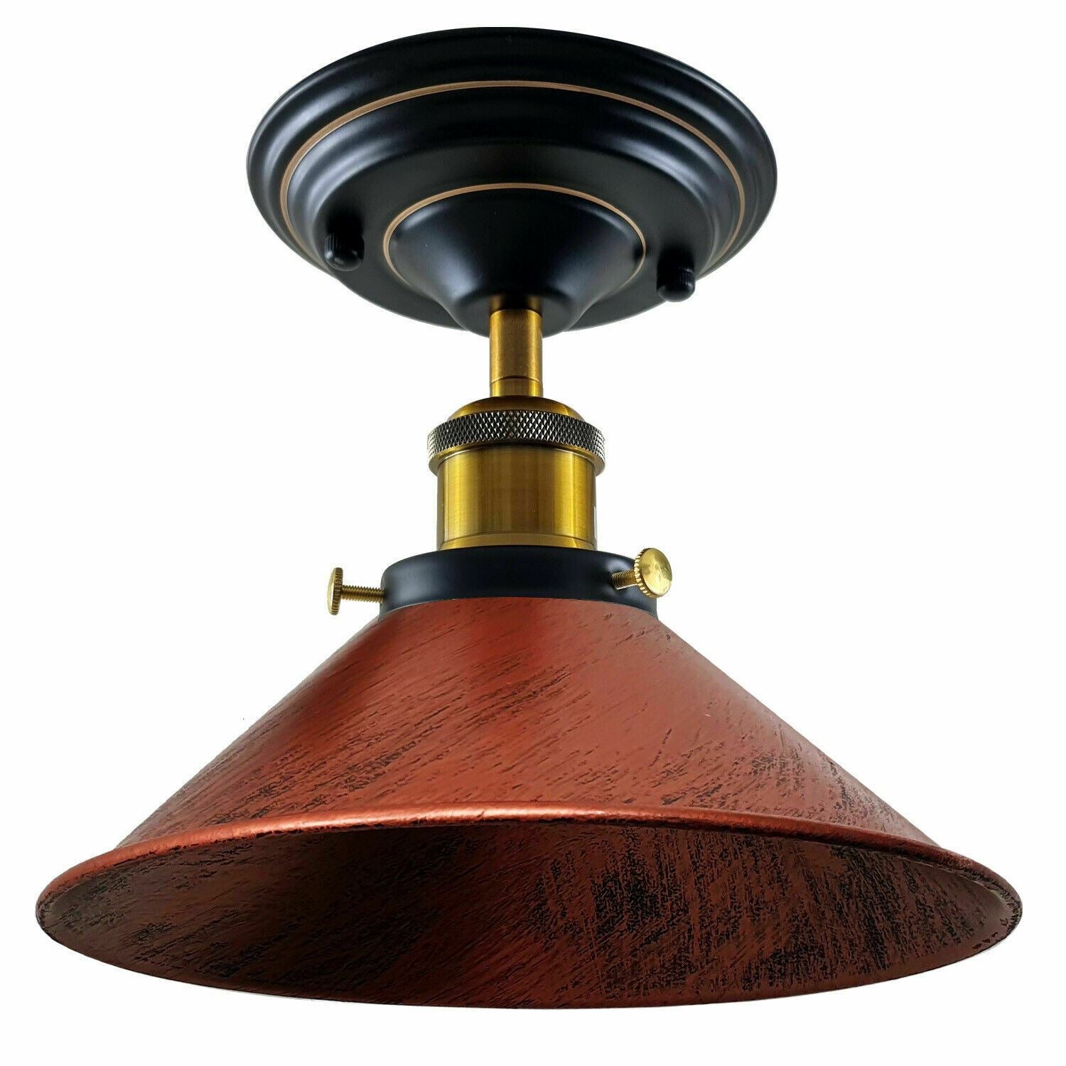 Vintage Industrial Retro Metal Indoor Ceiling Light Flush Mount Retro Cone Shade Lamp UK~1229 - LEDSone UK Ltd