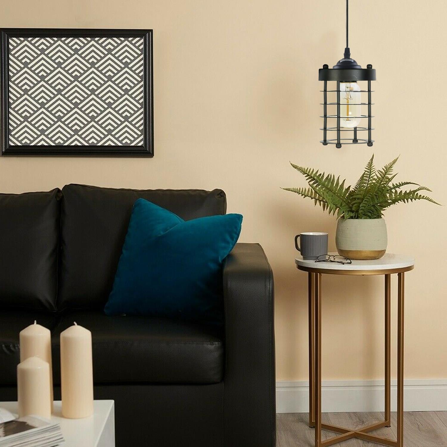 Industrial Vintage Pendant Light Retro Hanging Spiral Cage Mini~1442 - LEDSone UK Ltd