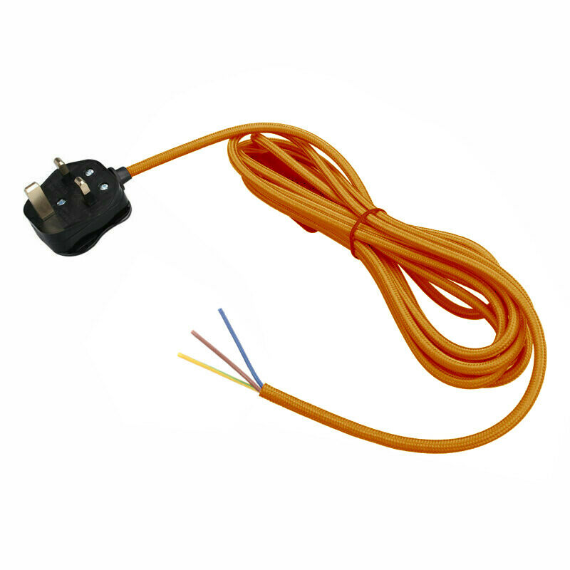 Plug In Pendant Fabric Flex Cable 2m With Inline Switch~1923 - LEDSone UK Ltd