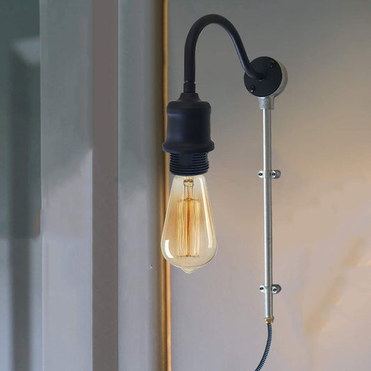 2m Plug with Dimmer Switch Fabric Flex Cable Plug In Pendant Pipe Light Set Black~1606 - LEDSone UK Ltd