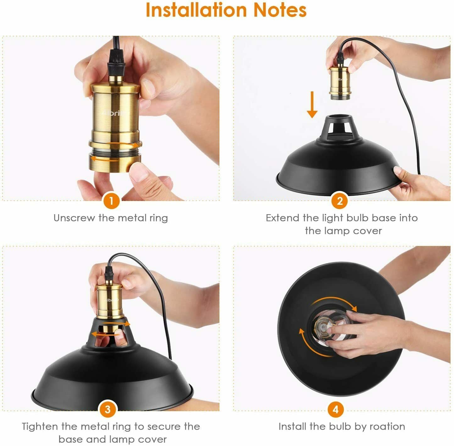 Black and gold pendant light