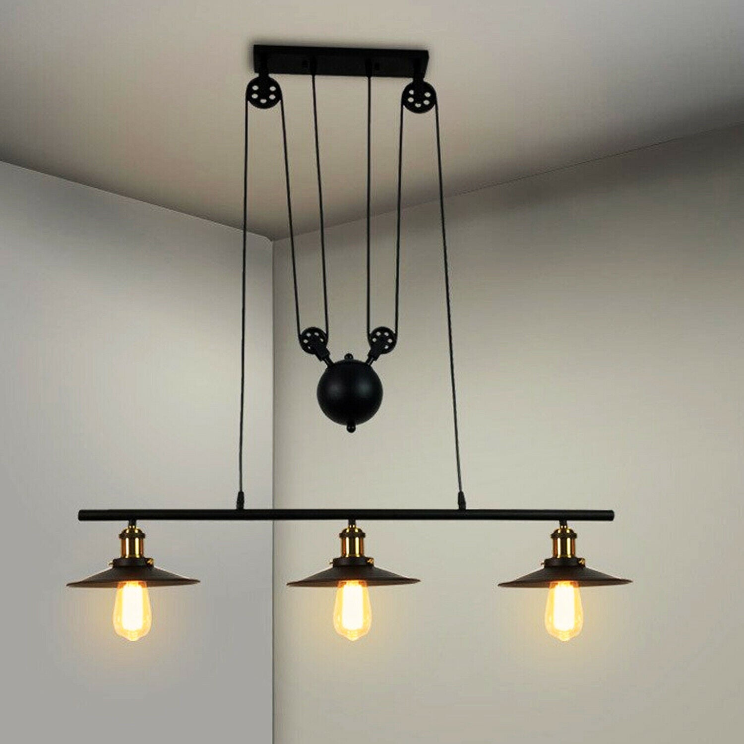 Pulley 3 pendant light