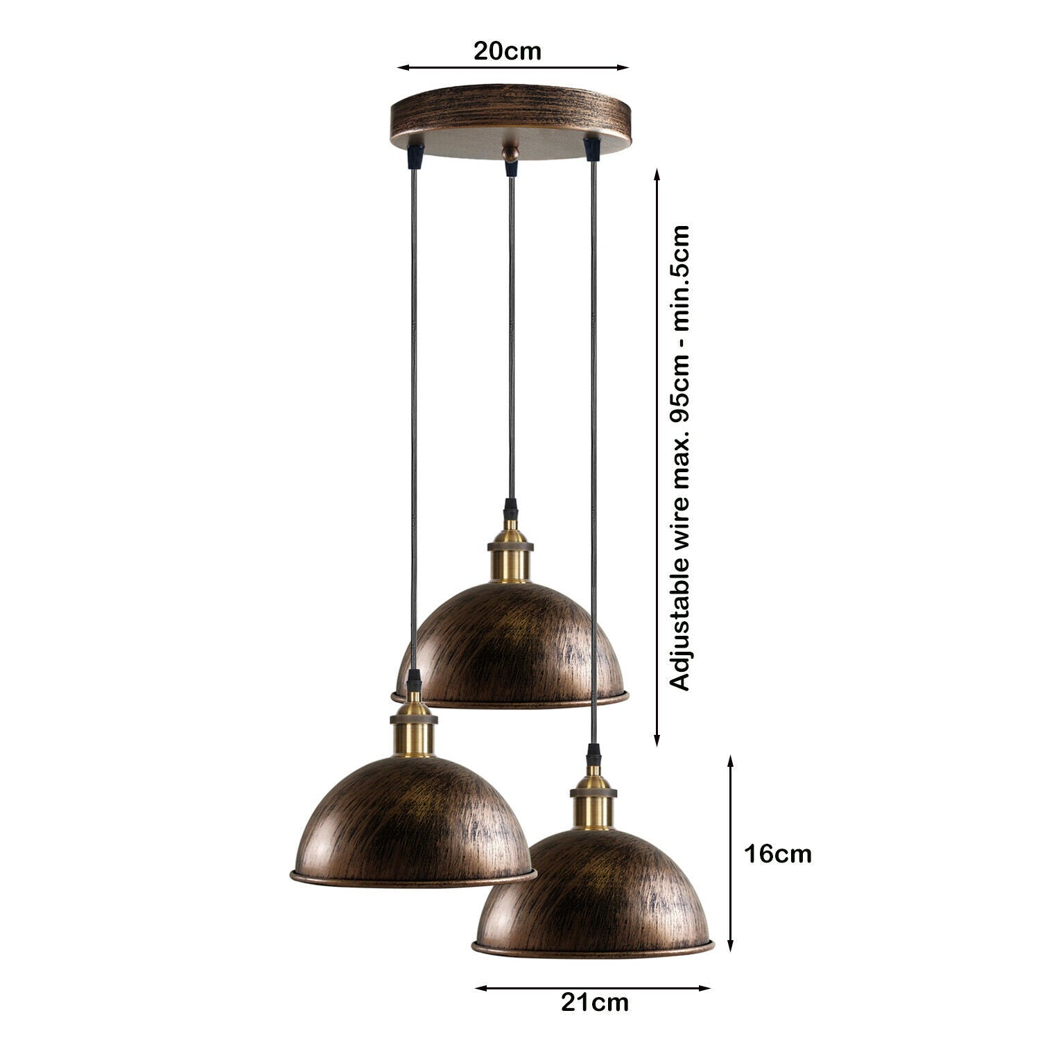 Adjustable 3 head pendant Light
