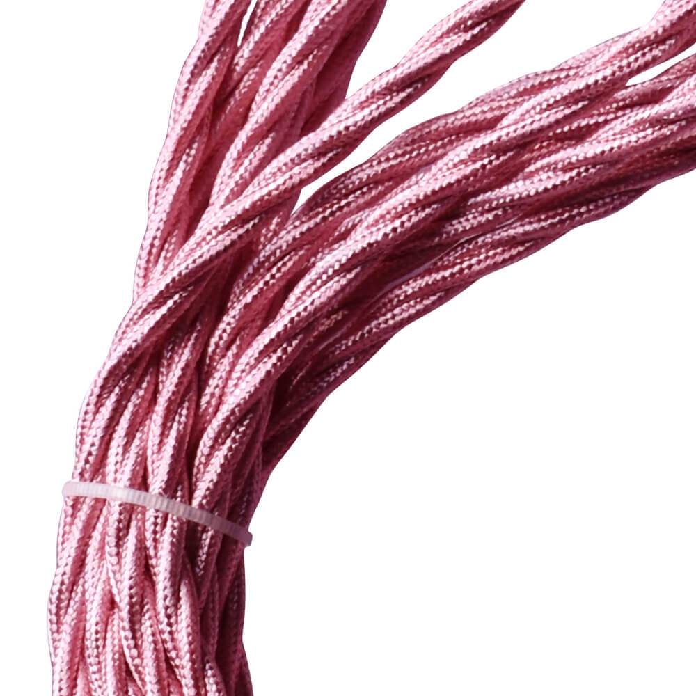 2 Core Twisted  Shiny Pink flex cable for lighting