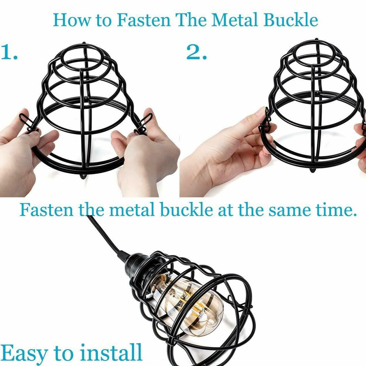 Vintage Modern Black Hanging Pendant Light Ceiling Lamp With95cm Adjustable Wire For Kitchen, Bedroom, Living room~1360 - LEDSone UK Ltd