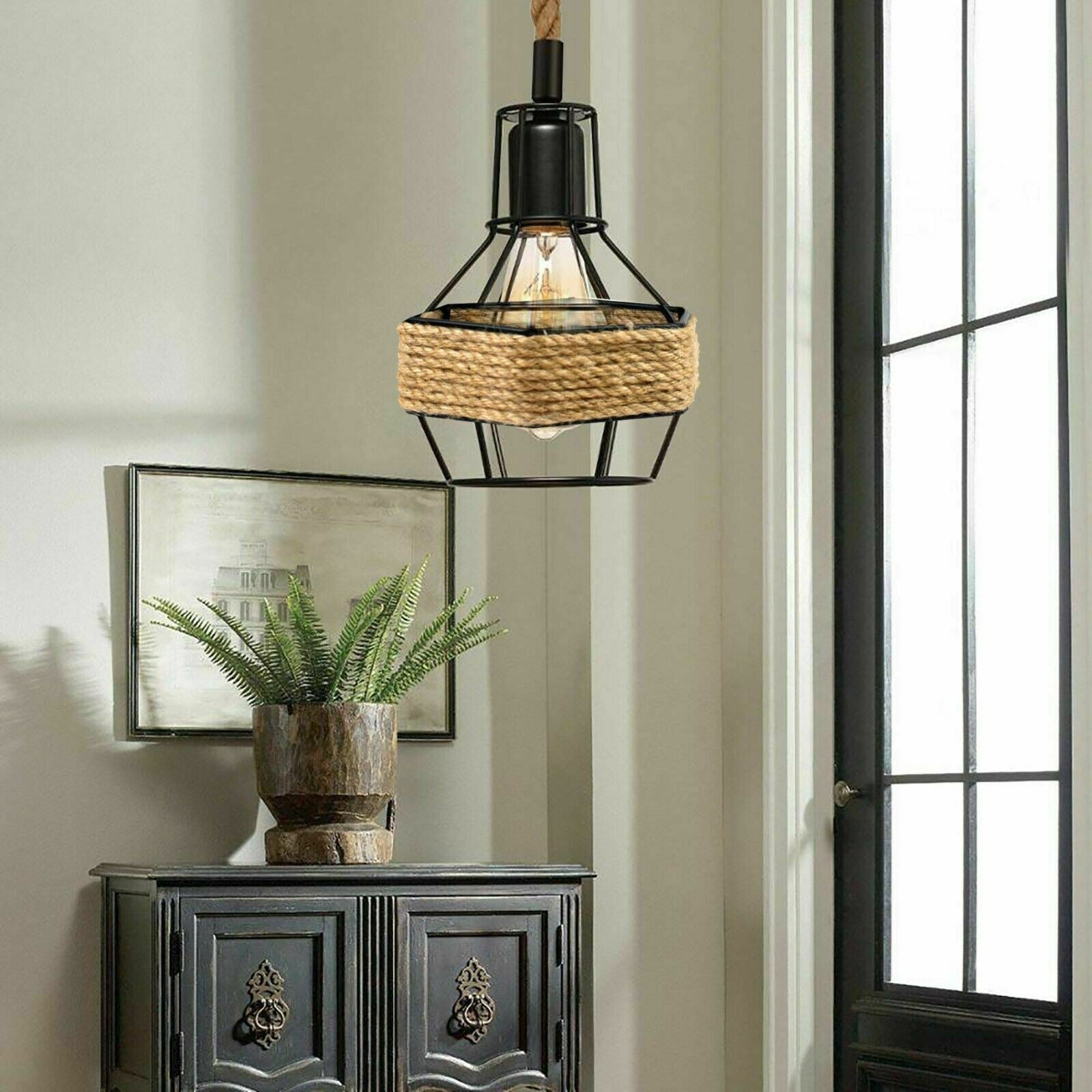 Retro Industrial Vintage Suspended Metal Shade Ceiling Pendant Light~1130 - LEDSone UK Ltd