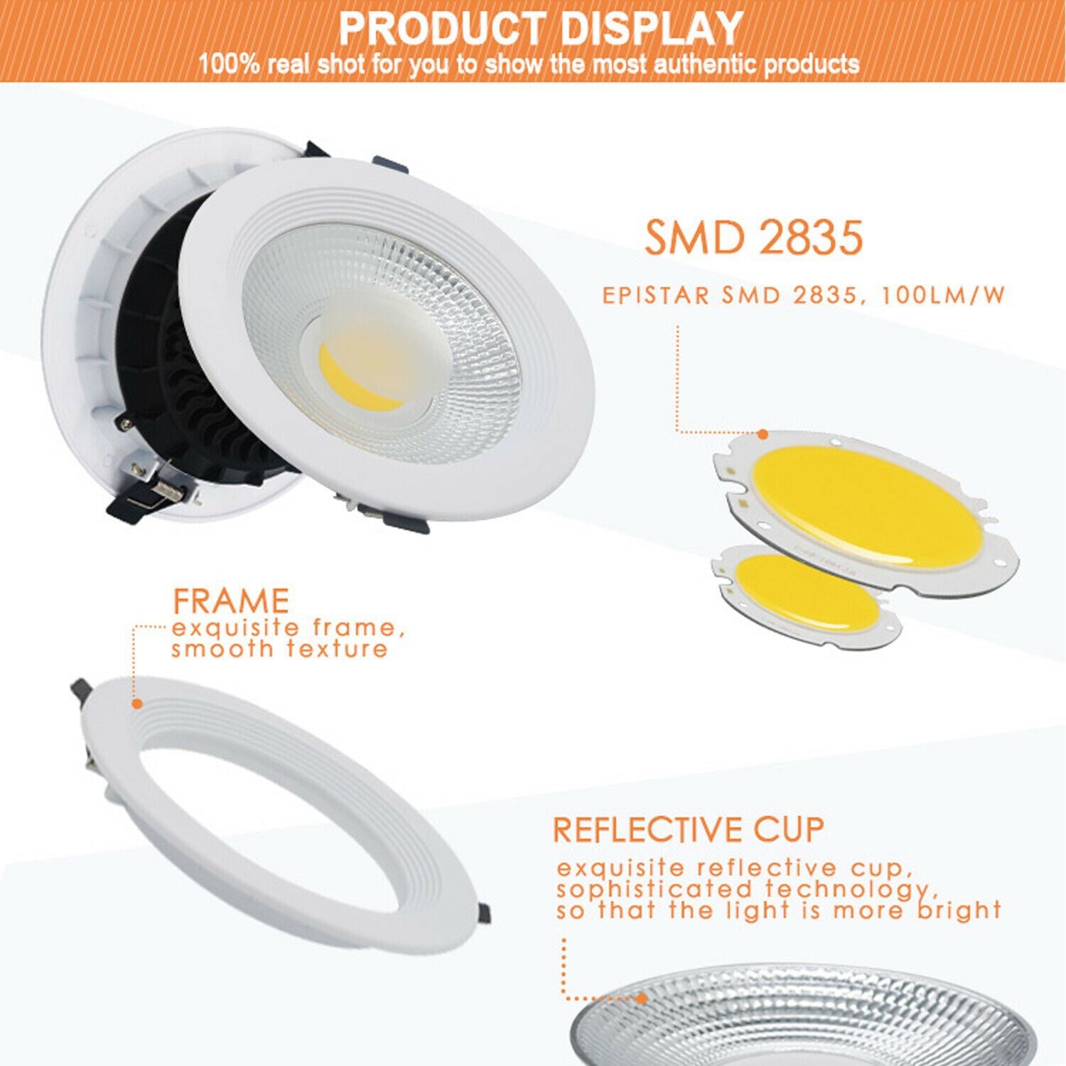 LED Round Recessed Indoor Ceiling Panel down Light Cool White For Hotel, Office, Library, Cellar~1311 - LEDSone UK Ltd