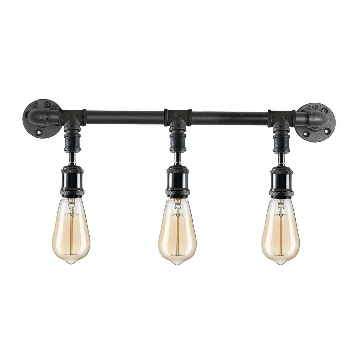 Vintage Industrial Pipe Light Rustic Wall Steampunk Metal Wall Light kits~1243 - LEDSone UK Ltd