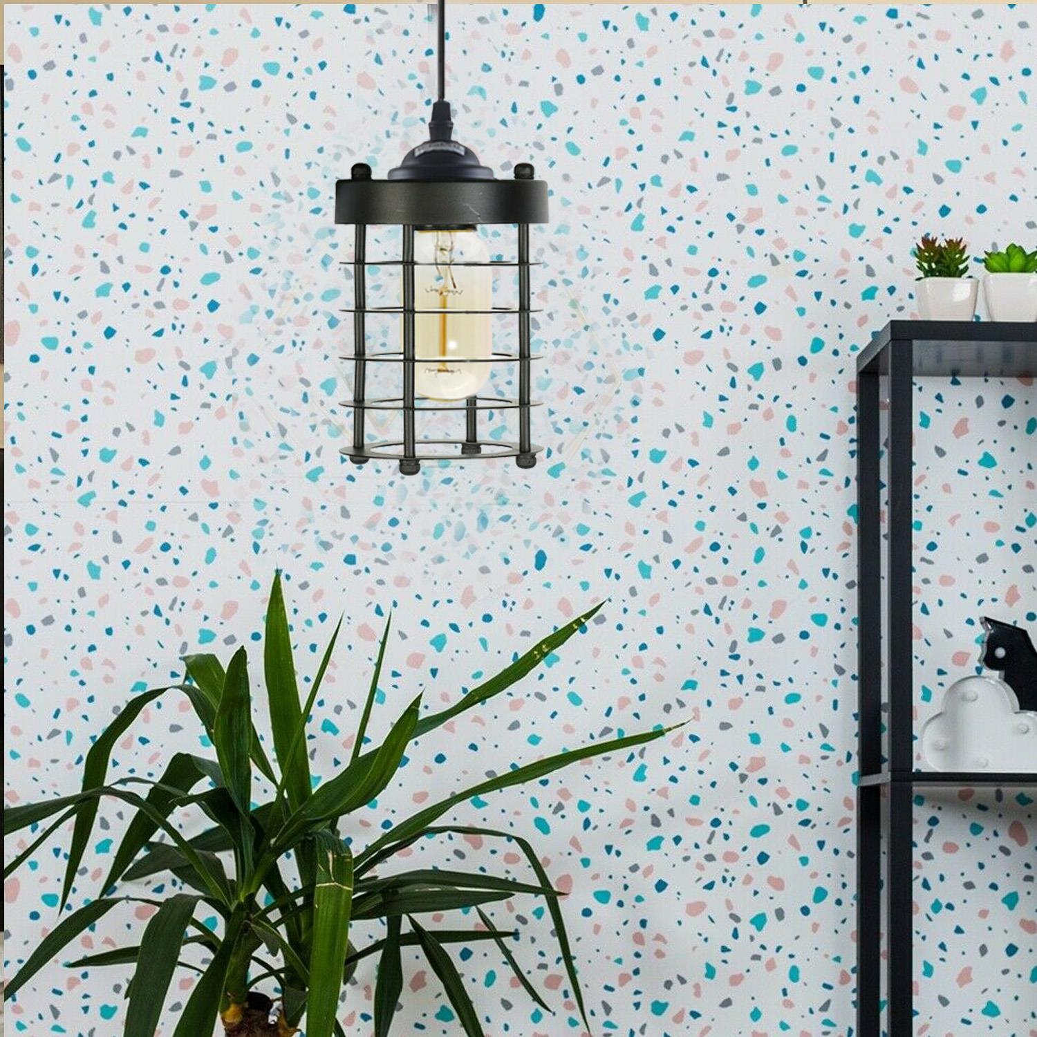 Industrial Vintage Pendant Light Retro Hanging Spiral Cage Mini~1442 - LEDSone UK Ltd