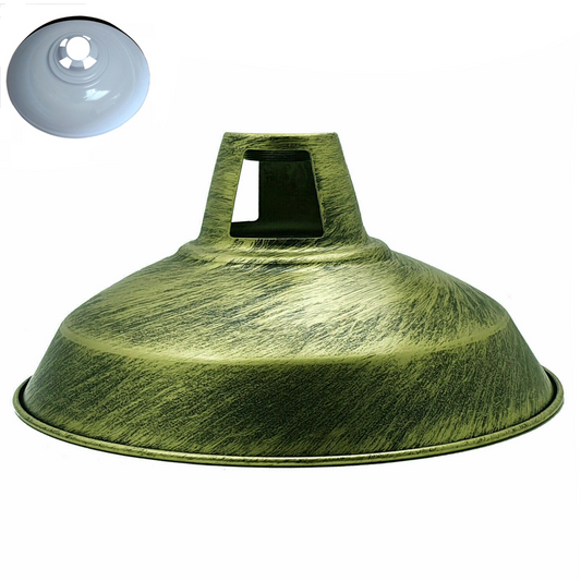 Metalen plafond vintage industriële loft stijl hanglamp lampenkap geborsteld messing kleur ~1077