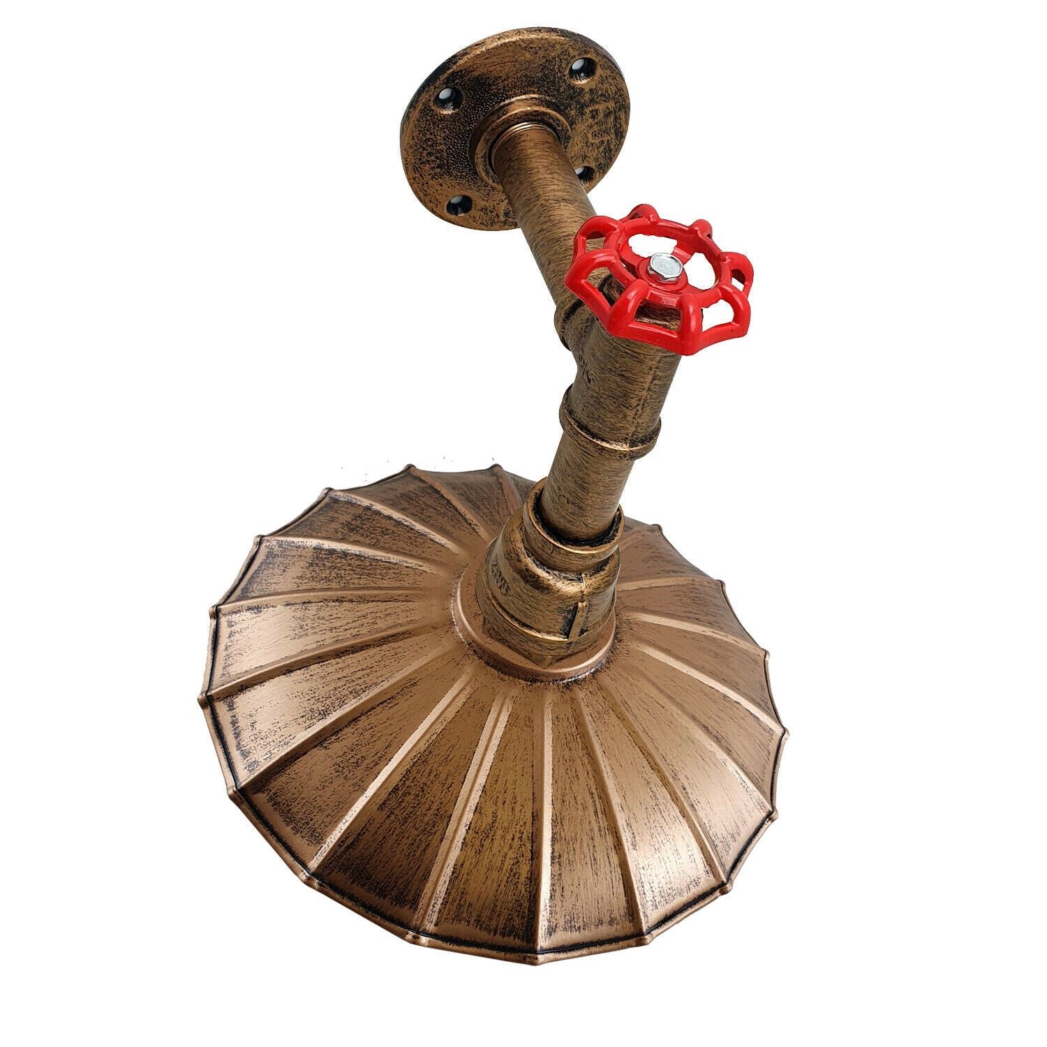 Vintage Retro Industrial Wall Pipe Light Fittings Indoor Sconce Metal Lamp Umbrella Shape Shade for Basement, Bedroom, Home Office, Study room~1250 - LEDSone UK Ltd