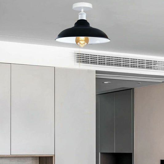 Black Flush Mount Ceiling Light | E27 Lamp Base