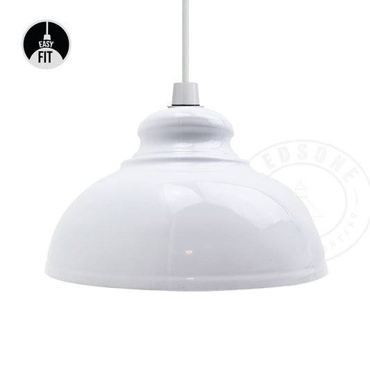 Witte retro-stijl taps toelopende metalen plafondlampenkap ~2081