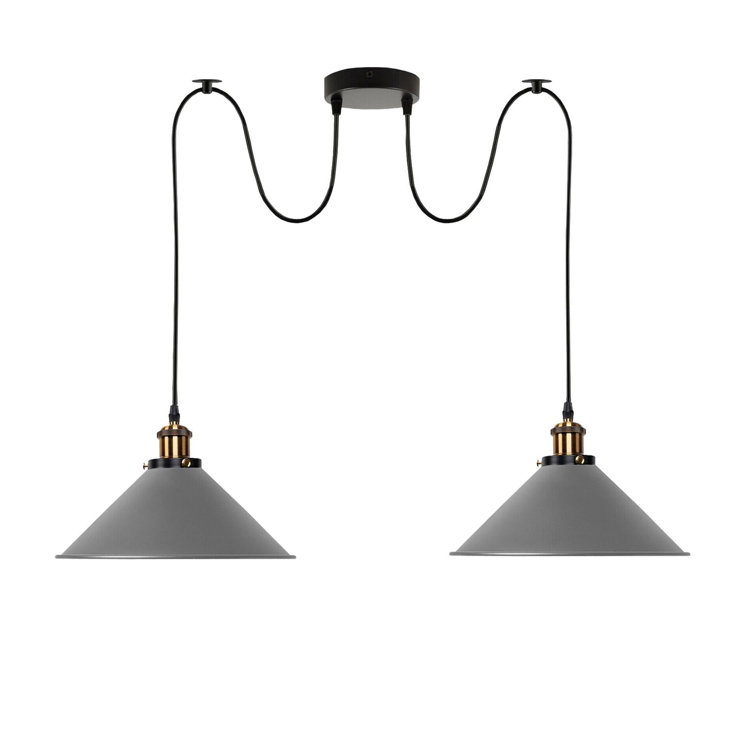 2-way Retro Industrial ceiling cable E27 Hanging lamp pendant light~3403 - LEDSone UK Ltd