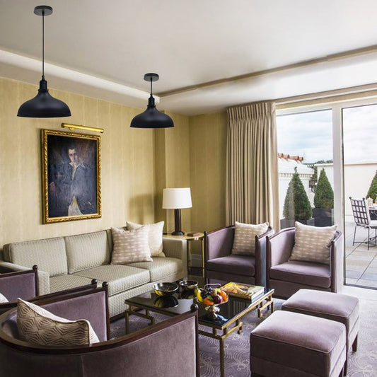 Black Industrial Retro Ceiling Pendant Light~1478 - LEDSone UK Ltd