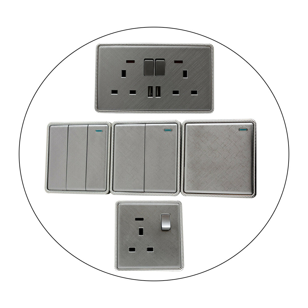 Brushed Chrome Screwless Light Switches & Socket~2454 - LEDSone UK Ltd
