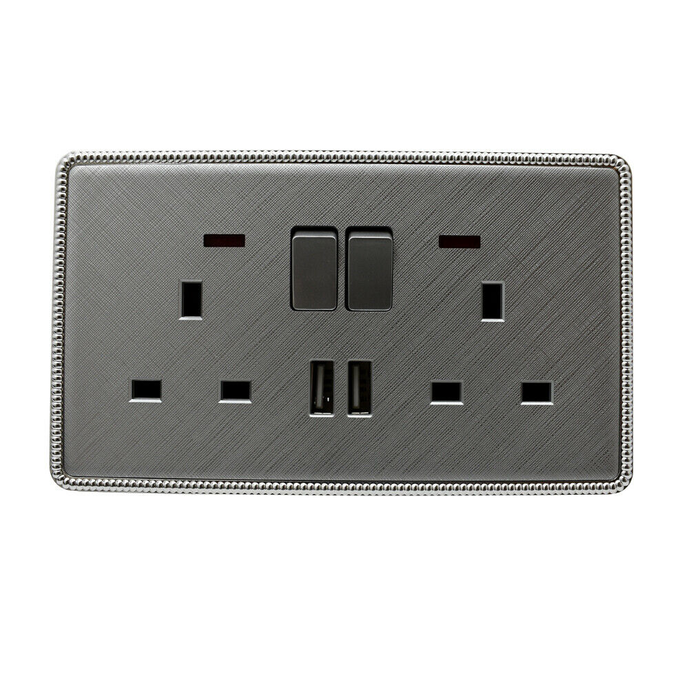 Brushed Chrome Screwless Light Switches & Socket~2454 - LEDSone UK Ltd