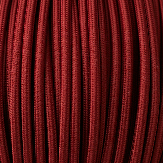 3 core Round Vintage Braided Fabric Burgundy Cable Flex 0.75mm - Shop for LED lights - Transformers - Lampshades - Holders | LEDSone UK