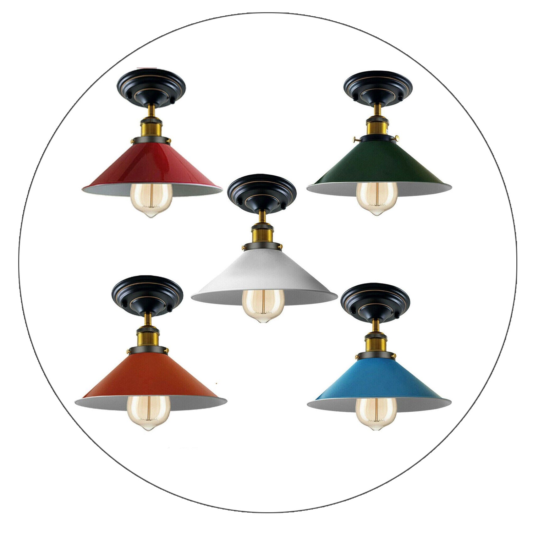 Overhead Light E27 Indoor Lighting Shade Colourfull