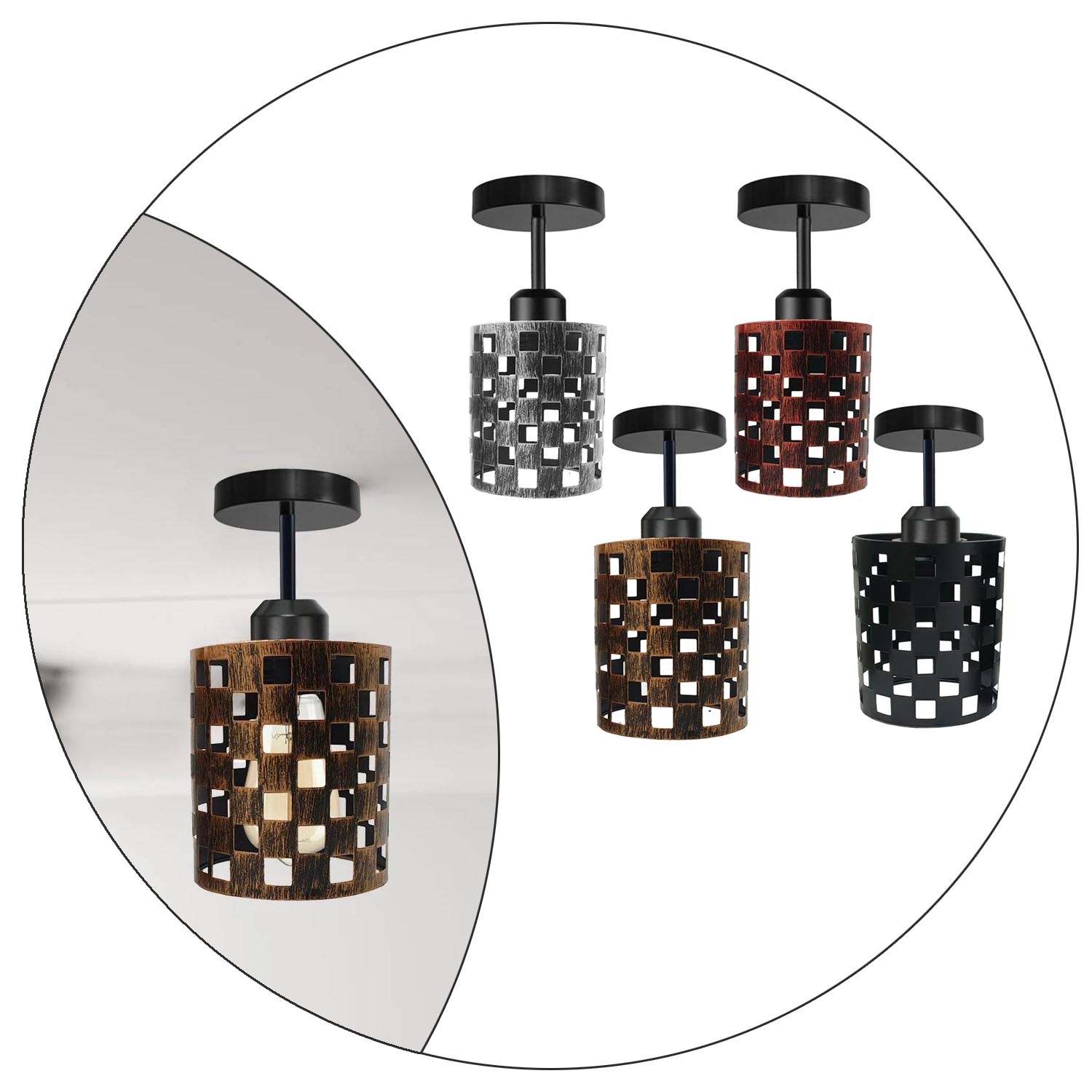 Modern flush ceiling light E27 lamp