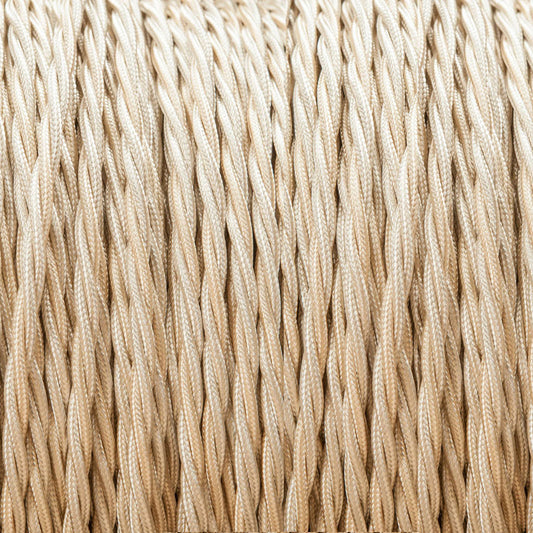 2 Core Twisted eletric cable Cream color fabric