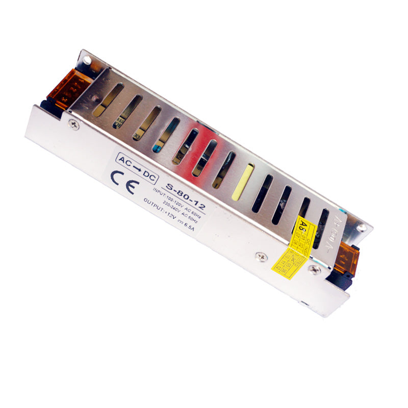 DC12V 80W IP20 Mini Universal Regulated Switching LED Transformer