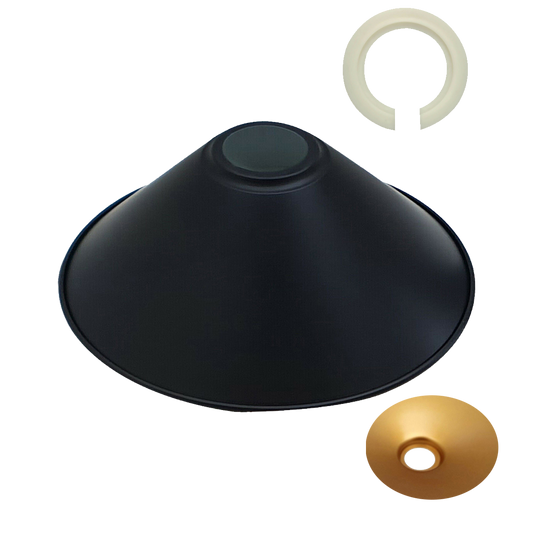 Modern Ceiling Pendant Light Shades Black Gold Inner Color Lamp Shades Easy Fit New~1113 - LEDSone UK Ltd