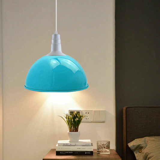 Retro Industrial Blue Pendant Lights 2 Pack