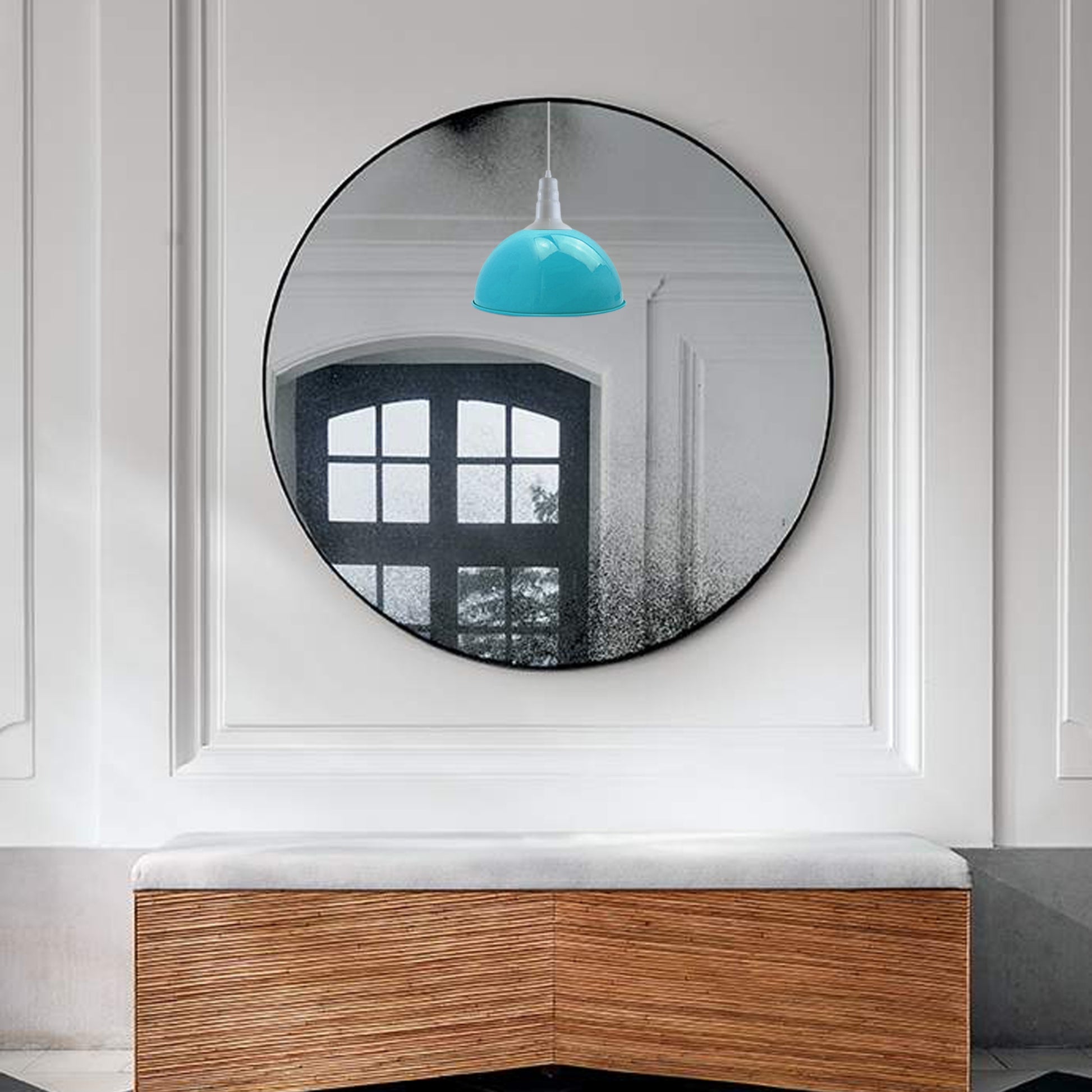 4 Pack Lampshade Vintage Industrial Metal Blue Ceiling Pendant Lights Shade~3564 - LEDSone UK Ltd