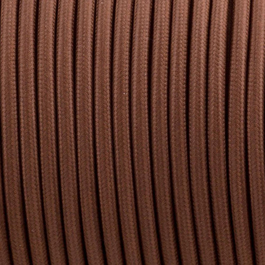 3-adriger runder Vintage geflochtener Stoff Brown Cable Flex 0,75 mm - Shop für LED-Leuchten - Transformatoren - Lampenschirme - Halter | LEDSone DE