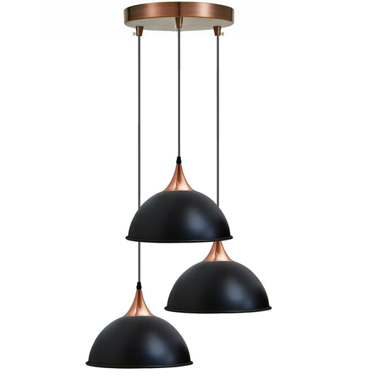 Vintage Metal Dome Pendant Lights Industrial Lighting Rustic Black~1632 - LEDSone UK Ltd