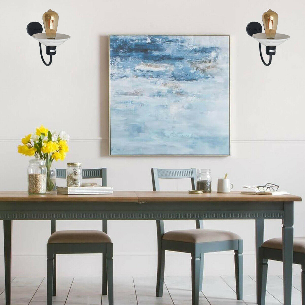 Modern Antique Brass Black Wall Scone Lamp Light Shade Set~2475 - LEDSone UK Ltd