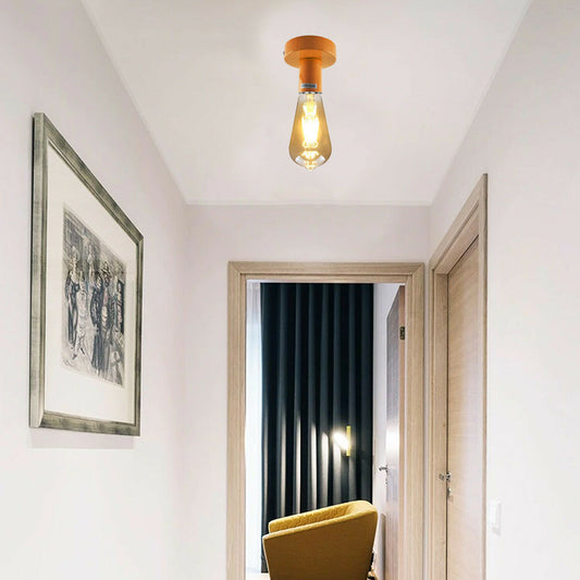 LEDSone industrial vintage Orange Flush Mount Ceiling Light Fitting~1687 - LEDSone UK Ltd