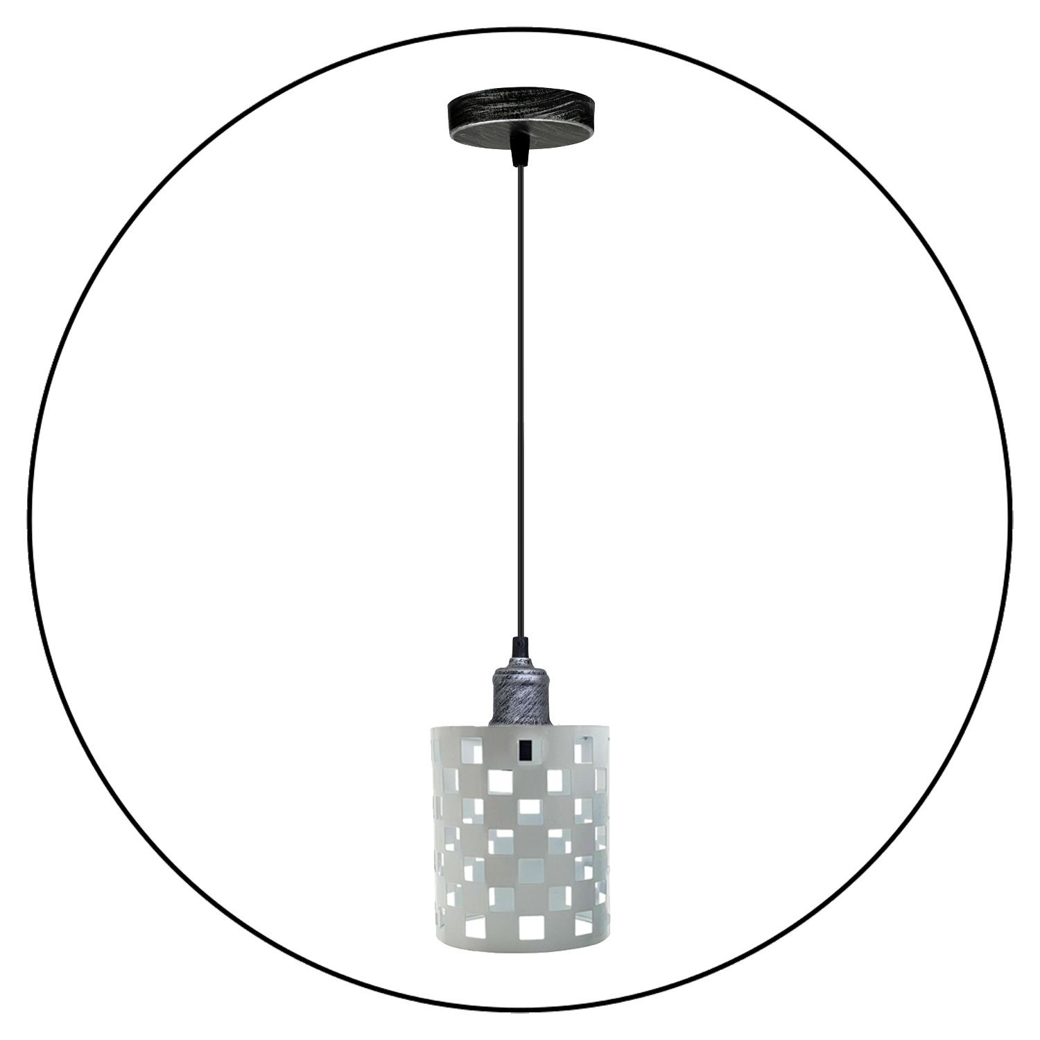 Vintage Industrial White Metal Ceiling Pendant Pattern Shade Hanging Modern Retro Lighting Shade~3439 - LEDSone UK Ltd