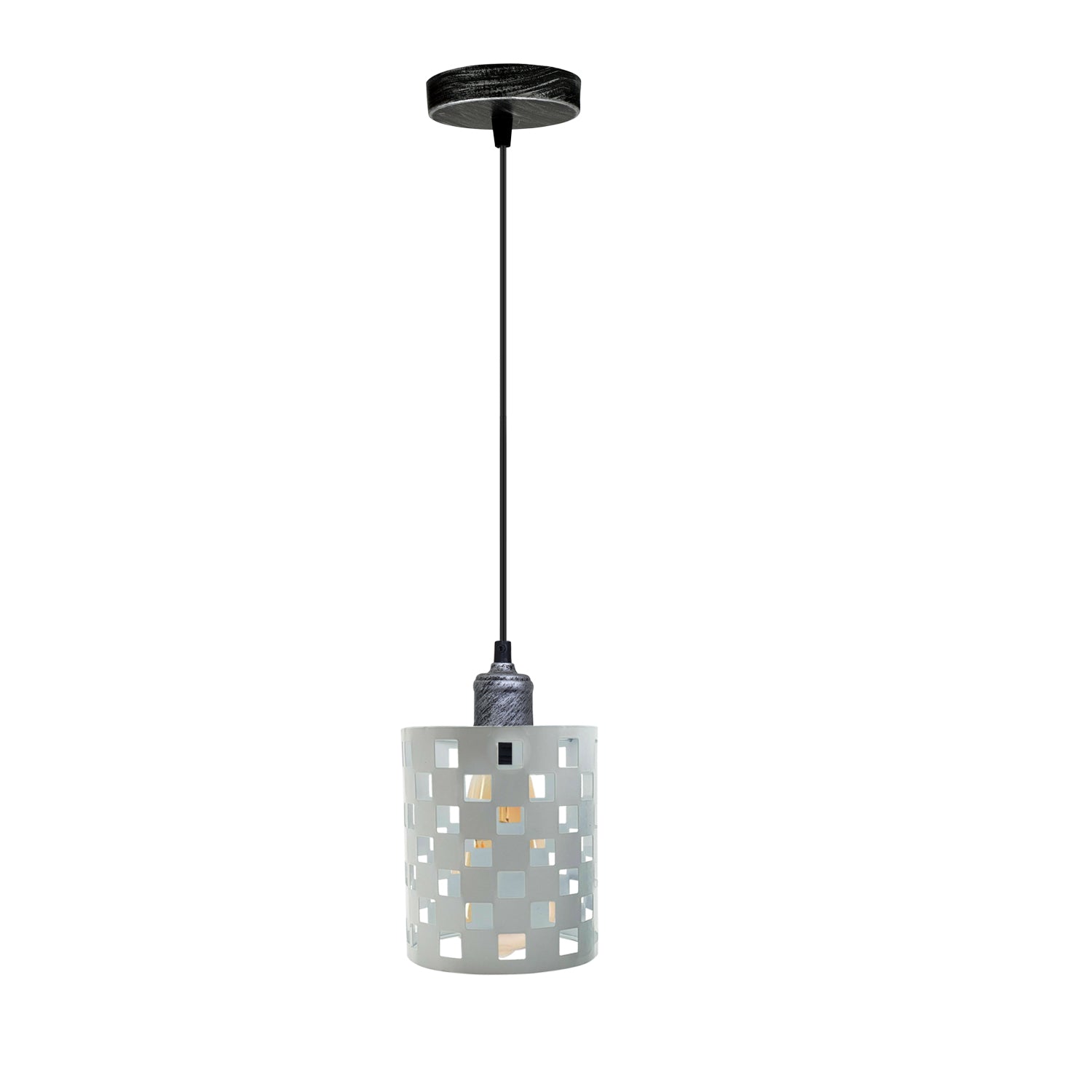 Vintage Industrial White Metal Ceiling Pendant Pattern Shade Hanging Modern Retro Lighting Shade~3439 - LEDSone UK Ltd