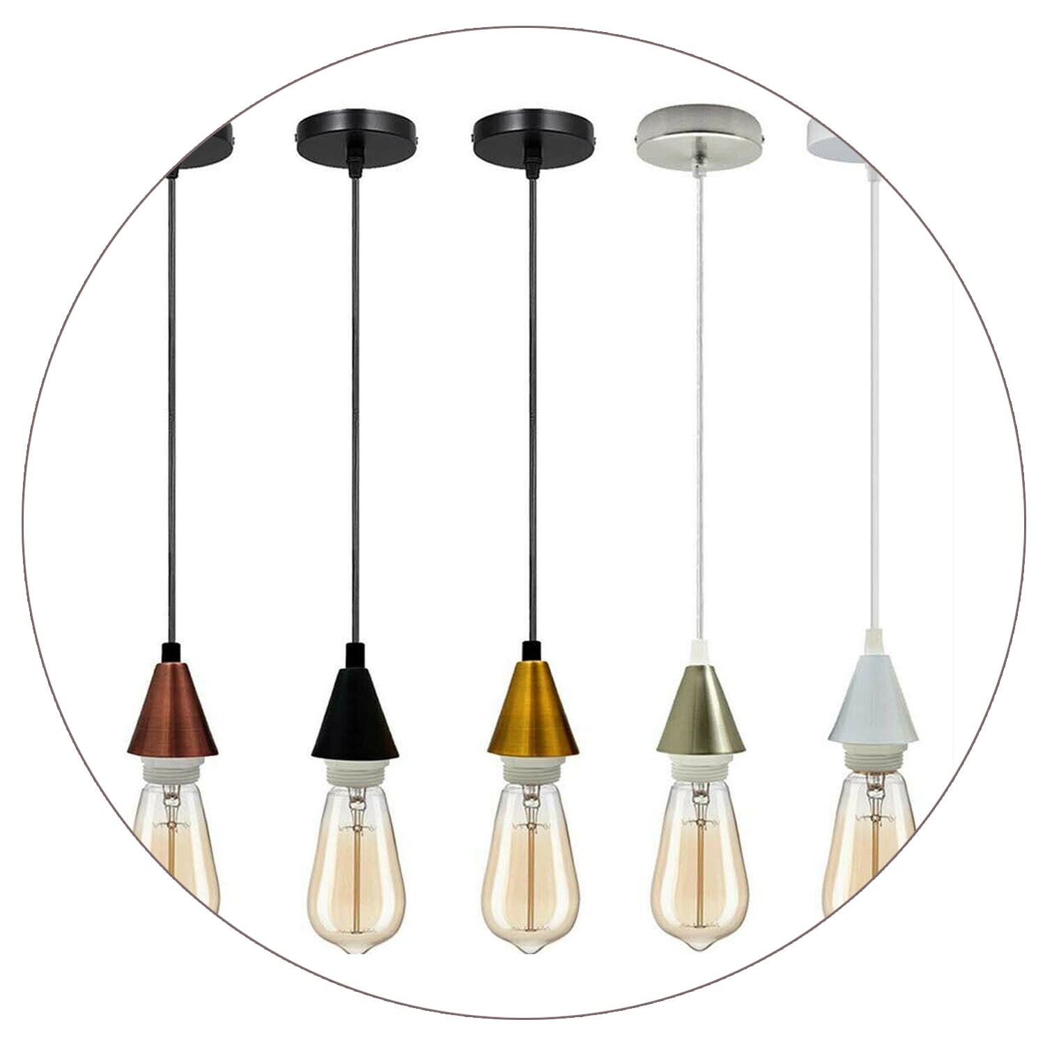 Industrial Pendant Lighting Kitchen Island Hanging Lamps E27~1276 - LEDSone UK Ltd