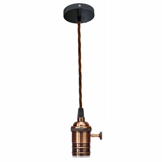 Pendant Light Copper Ceiling Canopy Hanging Switch Electric Bulb Holder Ceiling Lighting Lamp~2384 - LEDSone UK Ltd