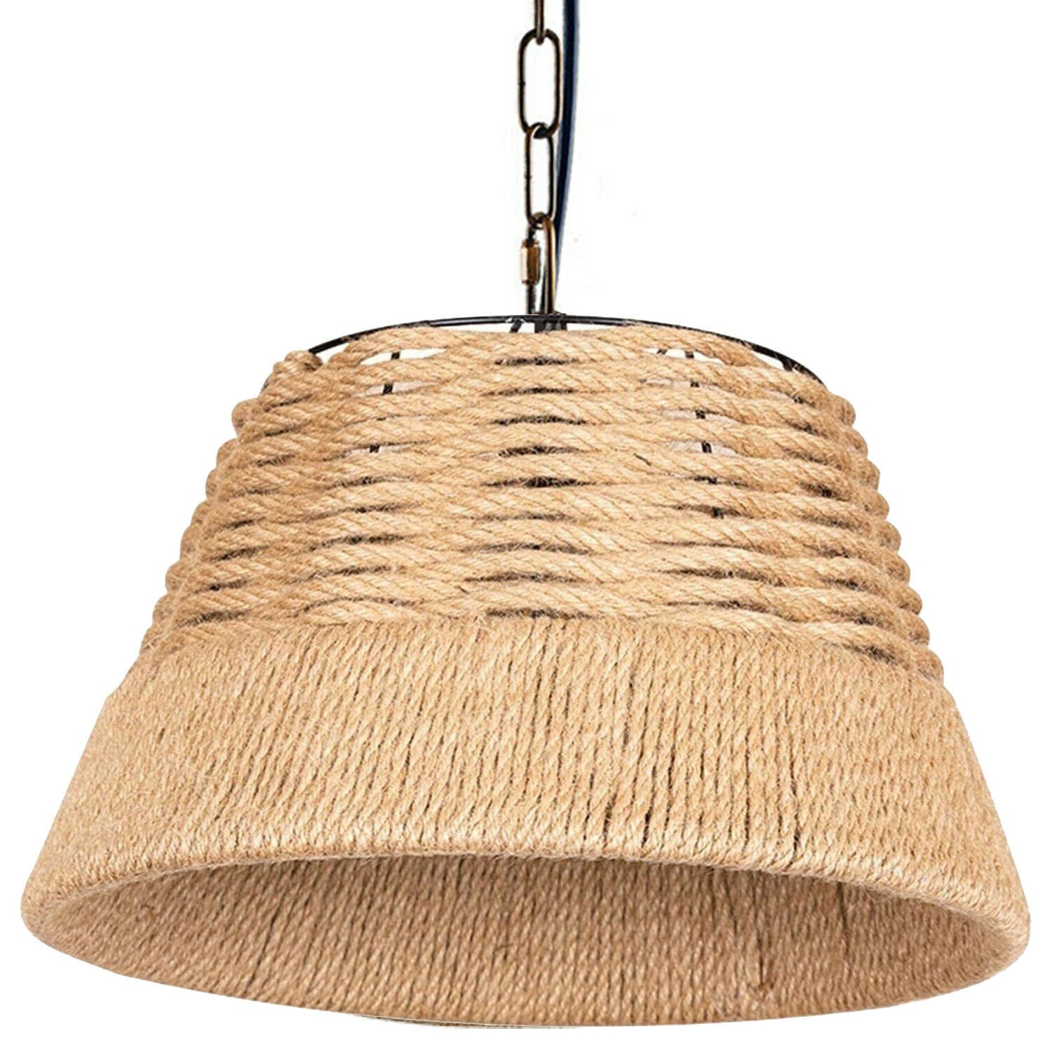 Basket Shape Ceiling Pendant Light Hemp Rope Hanging Light E27 Lamp Shade~1532 - LEDSone UK Ltd