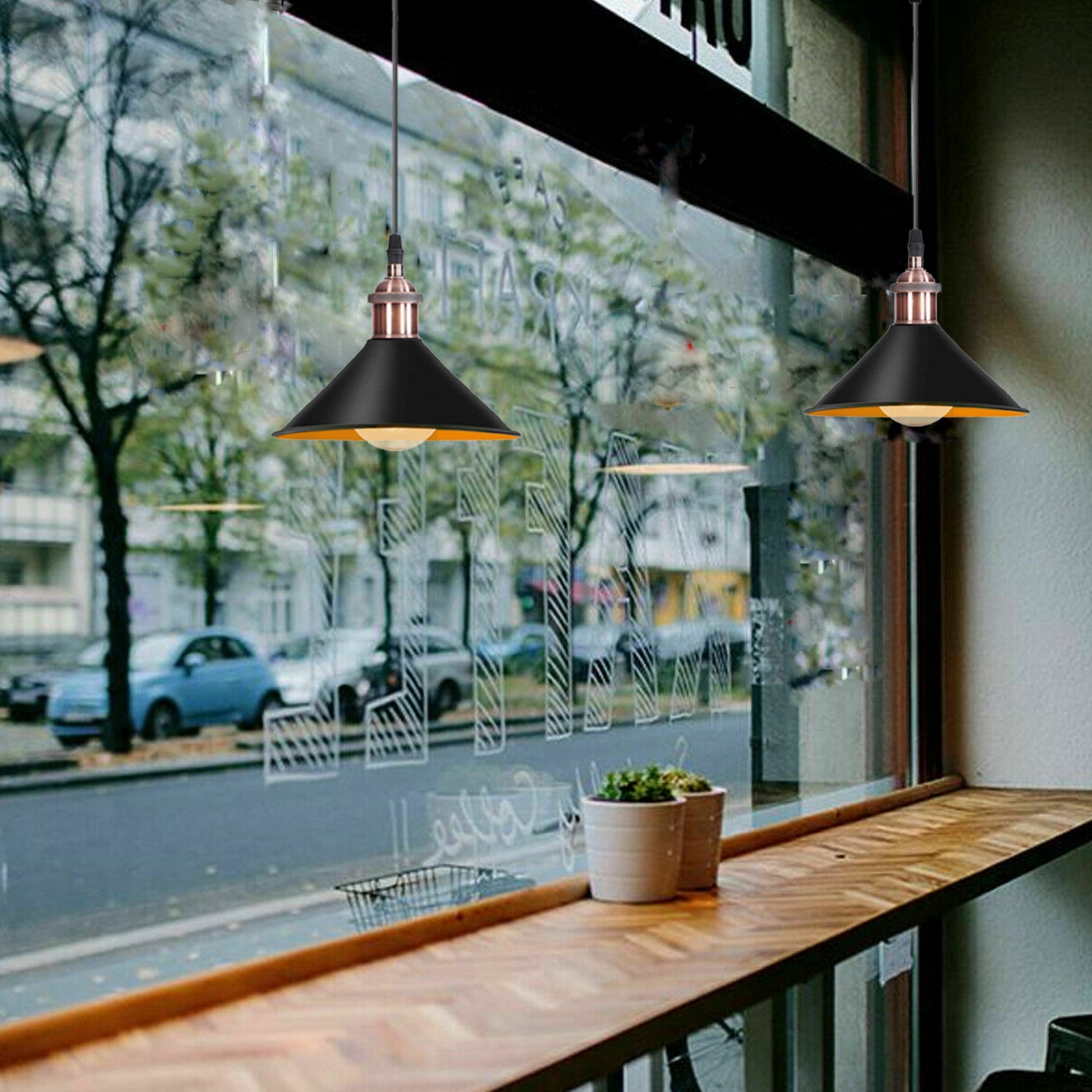 Black matte hanging kitchen light