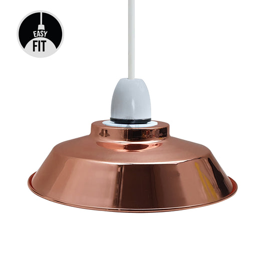 VINTAGE STIJL METALEN PLAFONDLAMP ROSÉGOUD KAPPEN~2076