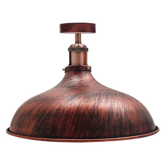 Rustic Red Modern Vintage Flush Mount Brass Black Scone Ceiling Light Shade~1783 - LEDSone UK Ltd