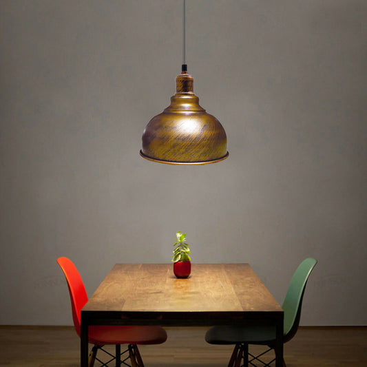 Pendant Lamp Industrial Lamp Dome Brushed Copper Hanging Lamp~1854 - LEDSone UK Ltd