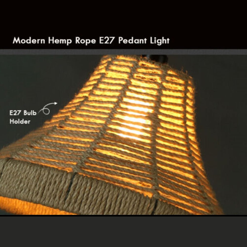 Industrial Hemp Metal Ceiling Lamp Edison E27 Loft Retro Style~2713 - LEDSone UK Ltd
