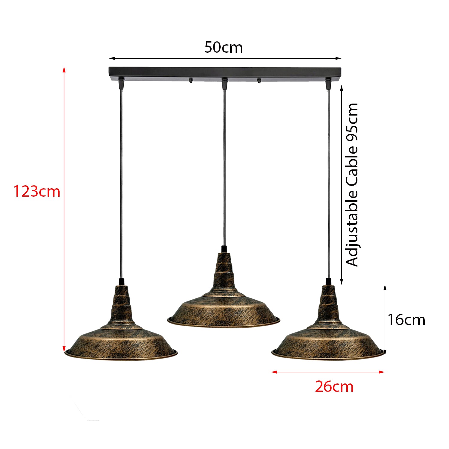 Ceiling light Pendant light fitting Hanging light 3 way pendant lights Cluster pendant light Living pendant light Pendant light for bedroom Bar ceiling light Industrial pendant lighting brushed copper hanging lamp 3-head ceiling light vintage bowl shade copper pendant lamp kitchen island light