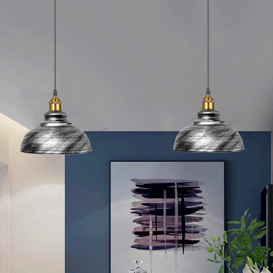 Vintage Metal Lampshade - Retro UK Style