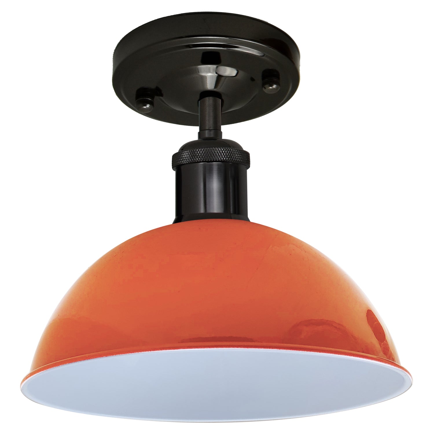Vintage Industrial Loft Style Metal Ceiling Light Modern Orange Dome Pendant Lampshade~1637 - LEDSone UK Ltd