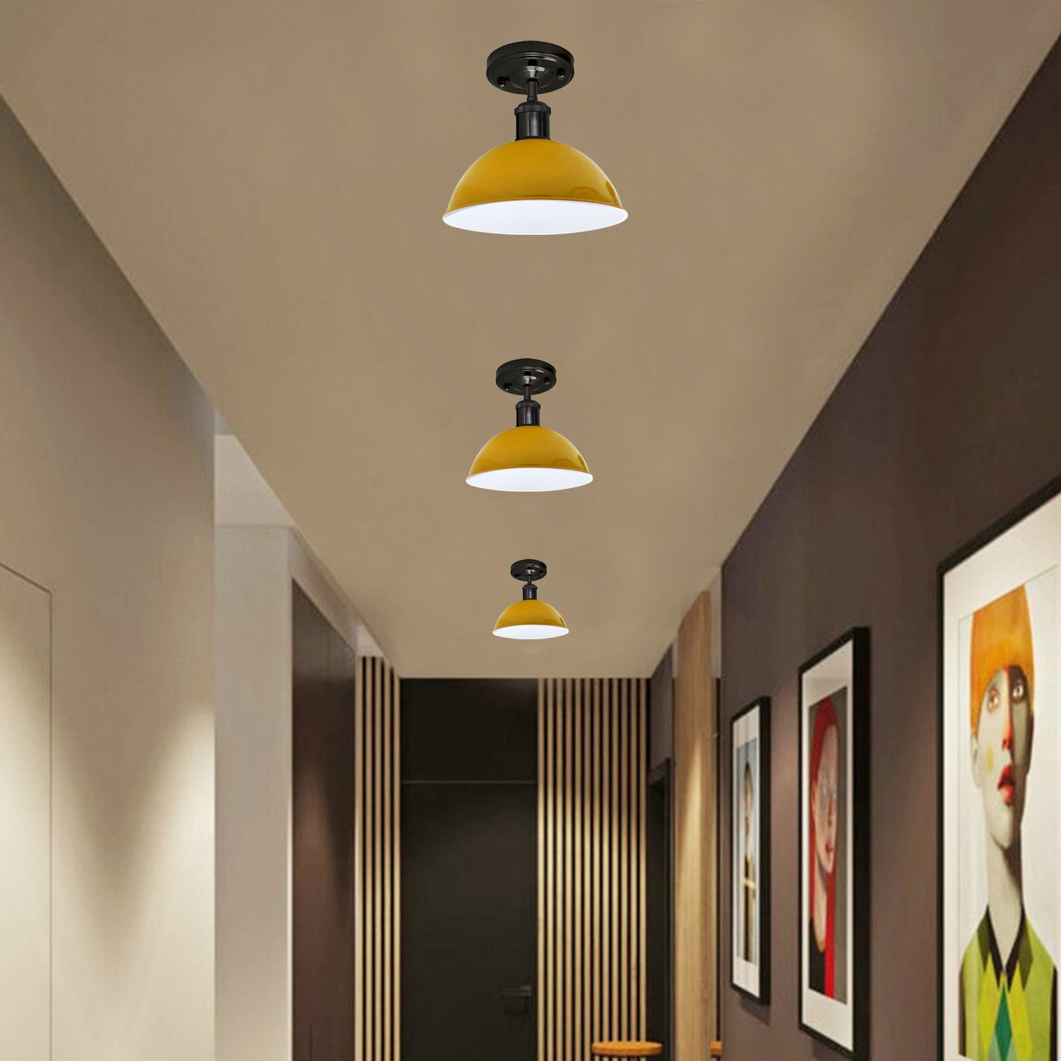 Yellow Metal Ceiling mounted Lamp Buy Online